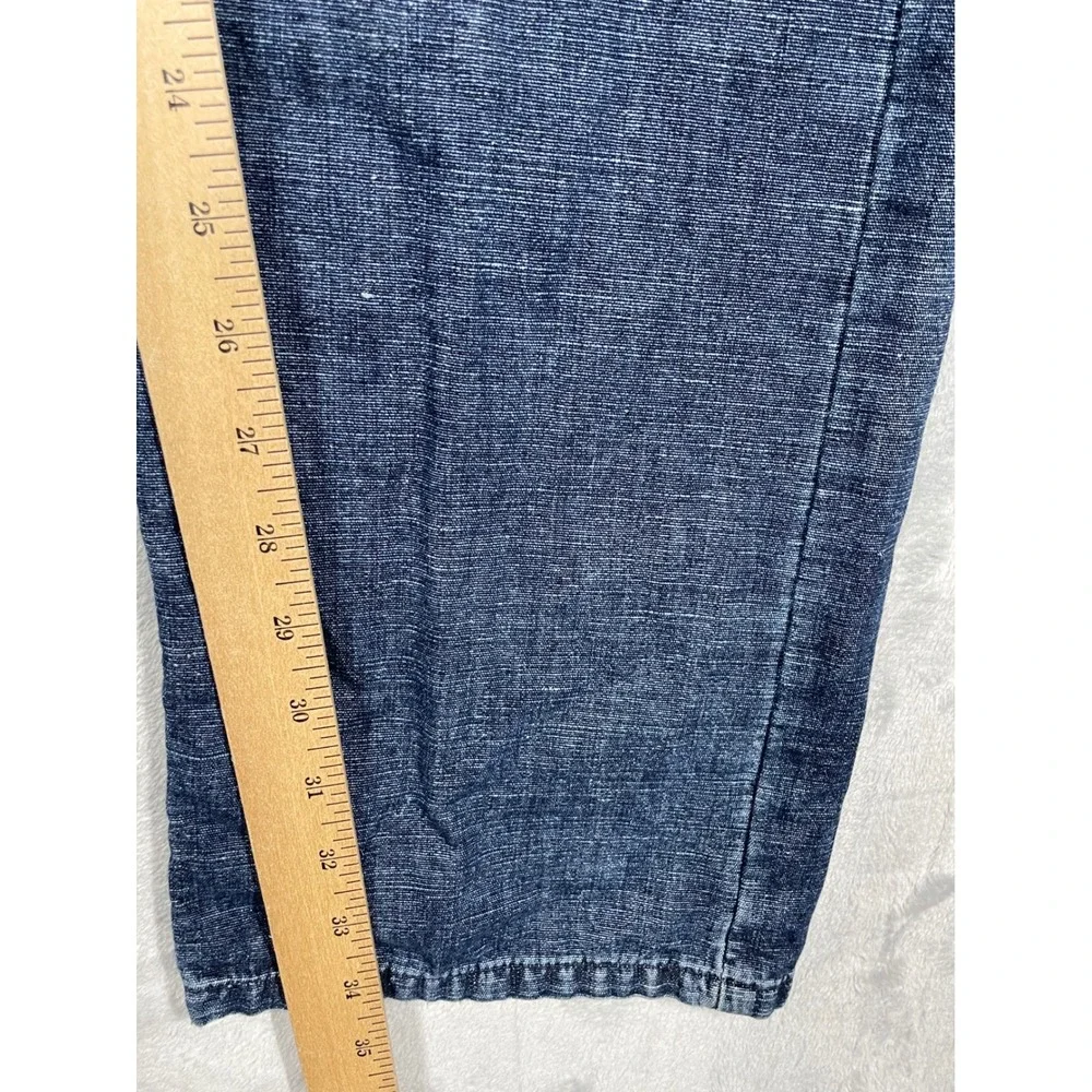 Hugo Boss Alabama Straight Leg Jeans Mens 30x34 Dark Wash Cotton Linen Blend